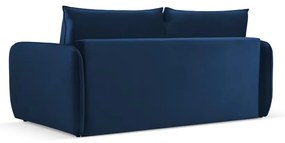 Divano letto in velluto blu scuro 194 cm Vienna - Cosmopolitan Design