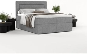 Letto boxspring grigio con contenitore 140x200 cm Imagine - Maison de Rêve