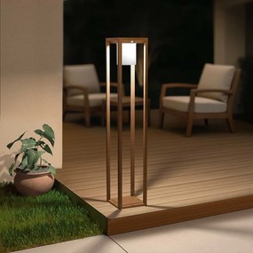 Paletto Lanterna Solare 80cm Corten con Sensore + Picchetto Colore Bianco Naturale 4.000K