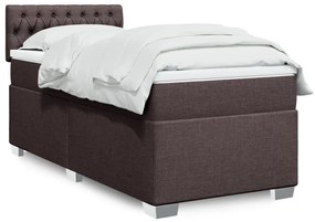 Giroletto A Molle Con Materasso Marrone Scuro 90x190cm Tessuto /