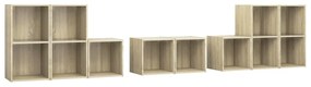Set mobile tv 8 pz rovere sonoma in legno multistrato
