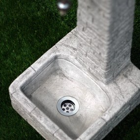 Fontana da Giardino Senza Rubinetto in Cemento Granulato di Marmo Clanezzo Nocciola...