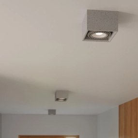 Lampada da soffitto in Cemento QUATRO 1 Base AR111 - Grigia