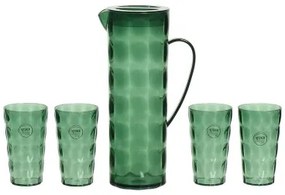 Set di brocca con bicchieri EDM 827051 Plastica riciclata Verde 5 Pezzi