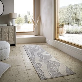 Passatoia grigia lavabile 60x223 cm Calder – Flair Rugs