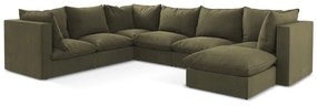 Divano angolare color kaki (con penisola a sinistra/a U) Manao – Makamii