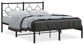 Giroletto Con Testiera İn Metallo Nero 140x190 Cm /