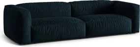 Divano componibile blu scuro con rivestimento in velluto 320 cm Martina – Micadoni