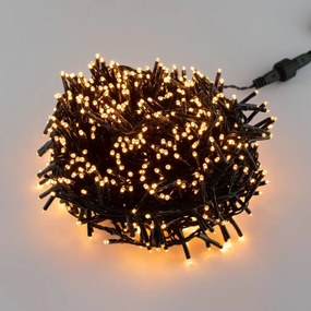 Catenaria Natalizia LED 19.1m IP44 Cavo VERDE Colore Bianco Caldo 2200 - 2300 °K