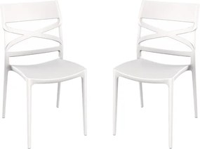 Sedia polipropilene per interno e esterno impilabile MIROK Bianco set 2 pezzi