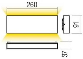 Redo 90388 - Applique a LED da esterno KAMAL LED/15W/230V 3000K IP54 grigio