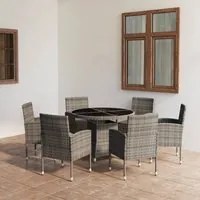 Set Mobili da Pranzo Giardino 7 pz Polyrattan Antracite Grigio 3059433