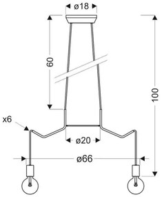 Lampadario a sospensione con filo BASSO 6xE27/40W/230V nero