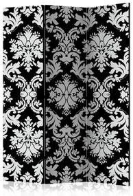 Paravento design Tocco di eleganza (3-parti) - ornamenti in bianco e nero