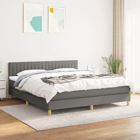 Giroletto A Molle Con Materasso Grigio Scuro 160x200 Cm Tessuto /