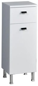 Armadietto bagno a terra Rimini 1 cassetto 1 anta P 34 x L 30 x H 82 cm bianco laccato mdf