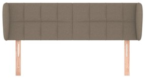 Testiera ad orecchio tortora 147x23x78/88 cm in tessuto