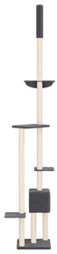Albero per gatti pavimento soffitto grigio scuro 258,5-284,5 cm