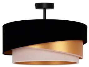 Duolla - Lampadario a plafone KOBO 1xE27/15W/230V diametro 45 cm nero/oro/color crema