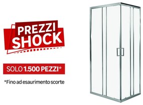 Box doccia con ingresso angolare scorrevole Maien rettangolare L 68 x L 100 x H 190 cm in vetro, sp. 6 mm cromo