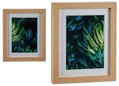 Quadro Foglia della pianta Verde Marrone Vetro Truciolare 23 x 3 x 28 cm