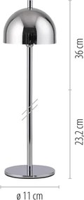 Schöner Wohnen 19244-17 - Lampada da tavolo LED dimmerabile BELLIS LED/2,5W/5V IP54 cromo
