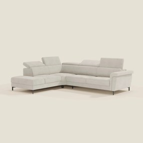 Capri Divano Letto Angolare con Poggiatesta Reclinabili e Materasso ad alte prestazioni in Tessuto Vellutino Smacchiabile T30