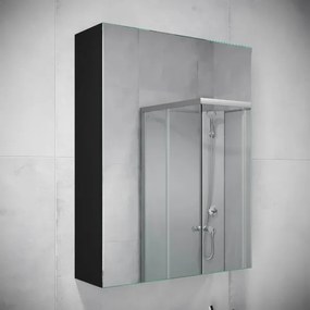Mobile da bagno con specchio KENWOOD 65x50 cm, nero
