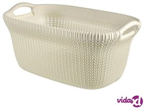 Curver Cesto Portabiancheria Knit 40 L Bianco Crema