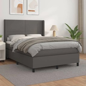 Giroletto A Molle Con Materasso Grigio 140x200 Cm İn Similpelle /