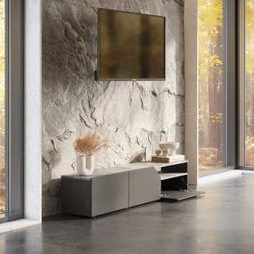 Tavolo TV nero in cemento 180x38 cm Verone - TemaHome