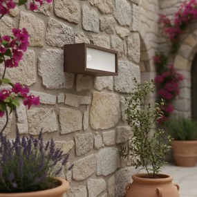 Applique con Sensore Movimento E27 IP65 FLUTE per esterno - Corten