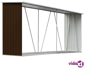 vidaXL Capannone da Giardino in Acciaio Zincato 330x84x152cm Marrone