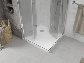 Mexen Lima Duo cabina doccia pieghevole 90 x 90 cm, trasparente, cromo + piatto Flat - 856-090-090-01-02-4010