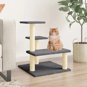 Albero per gatti con tiragraffi in sisal grigio scuro 61 cm