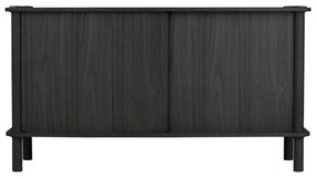 Cassettiera nera in rovere massiccio con porte scorrevoli 135x73,5x48 cm Italic – UMAGE