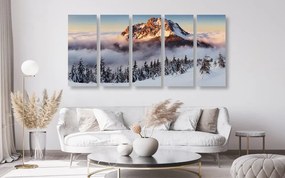 Quadri 5 pezzi – Rozsutec sotto la neve
