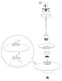 Eglo 98735 - Lampadario a sospensione con filo BRENDA 1xE27/40W/230V