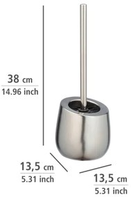 WENKO 24140100 - Scopino WC BADI 13,5x38 cm argento