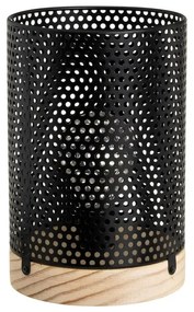 Lampada da tavolo nera con paralume in metallo (altezza 20 cm) - Casa Selección