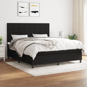 Giroletto A Molle Con Materasso Nero 160x200 Cm İn Tessuto /