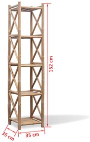 Scaffale a 5 piani in legno di bambù