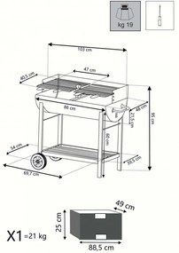 Barbecue a carbonella per giardino terrazzo