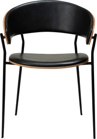 Sedia da pranzo nera/colore naturale chiaro con braccioli Crib – DAN-FORM Denmark