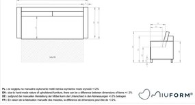 Divano letto verde 207 cm Simon - Miuform