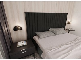 Applique 1 Luce Indiretta Agni Con Base In Acciaio Nero E Vetro Fumè
