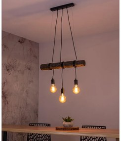Lampadario Industriale Lampadario Industriale Truda3x E27 nero paralume nero 3x E27