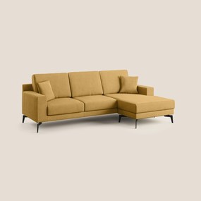 Prestige divano angolare reversibile in microfibra smacchiabile T11 giallo