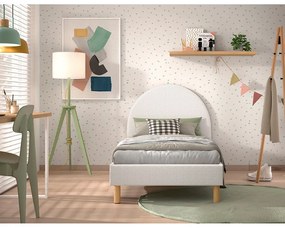 Letto singolo imbottito bianco con griglia 90x200 cm MOON - Vipack