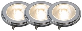 Set di 3 lampade LED AR111 dimmerabili G53 9W 650LM 3000K